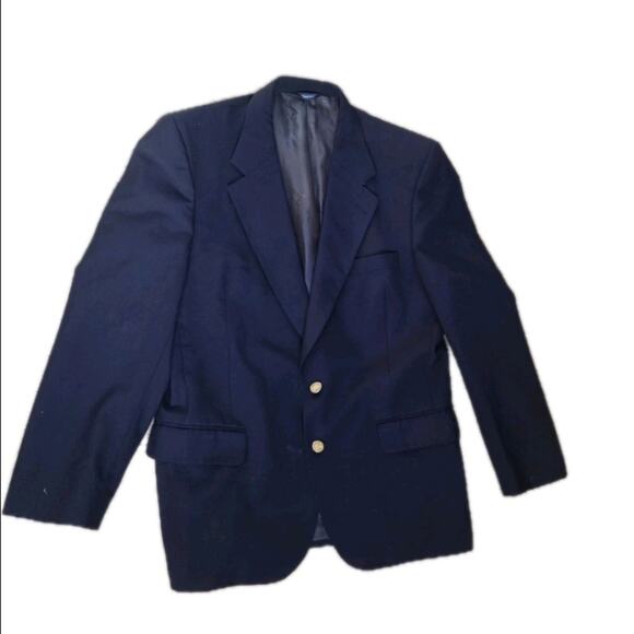 Burberry Classic Navy Blazer with Gold Buttons No Sz Tag